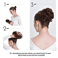 Chignon Scrunchie Ondulé Naturel avec Élastique – Accessoire Cheveux pour Chignon Désordonné ou Queue de Cheval