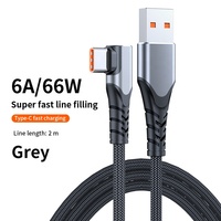 Right Angel 6A Kabel Pengisi Daya USB 66W Super Cepat untuk Samsung Huawei Xiaomi MacBook MateBook Tipe C Kabel Data
