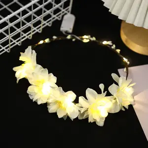 New Arrival Wedding Vòng hoa Led flower headband ánh sáng lên Bridal Flower Vòng hoa phát sáng