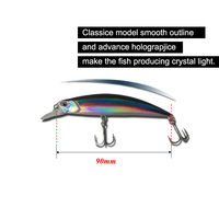 Leurre de pêche LUTAC Diving Long Lip Trolling Minnow avec yeux 3D en ABS pour la pêche en eau salée, gros gibier, carpes et barres, poids 16g, hameçons inclus