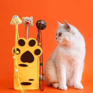 Toys for Pets Funny Cat Teaser Sticks Cookies Cheese Toast Pet Vocal Toy Plush Bell With Tassel <b>Ball</b> Interactive Movement Toy - Product Image 4