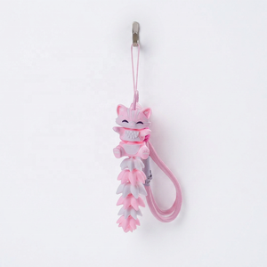 Porte-clés animal à longue queue imprimé en 3D, breloque de sac mignonne de style dessin animé avec queues segmentées flexibles, accessoire amusant anti-stress pour enfants et adultes - Product Image 2