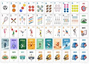 Tuiles de Mahjong en plastique sur le thème du sport moderne, portables, prêtes à être expédiées - Product Image 1