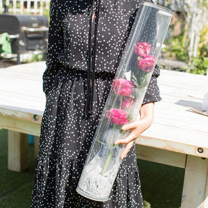 Boîtes à fleurs rondes en PET transparentes écologiques et recyclables pour bouquets de fleurs - Product Image 5