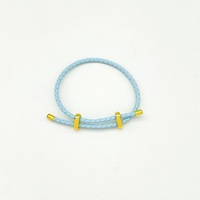 Bracelet unisexe à faire soi-même, bracelet en cuir PU réglable de 3 mm avec fermoir en cuivre pour breloques personnalisées et perles