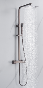 New Brushed <strong>Bronze</strong> Exposed Wall Mounted Complete Bathroom Thermostatic Rain <strong>Shower</strong> Set with Hand <strong>Shower</strong> - Product Image 3