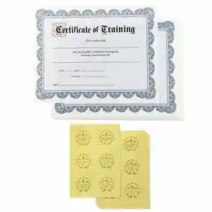 Оптовый сертификат безопасности индивидуальная печать и золотой сорванный сертификат награды