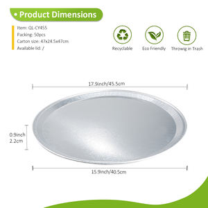 18インチOEM大型アルミ丸型パン、エンボス加工、食品グレード、家族の集まり用ピザフォイルトレイ - Product Image 2