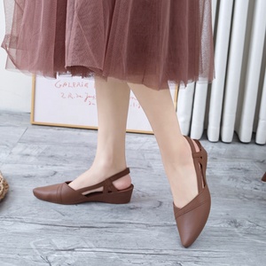 Chaussures <span class=keywords><strong>de</strong></span> gelée Sexy bout pointu sans lacet pvc chaussures officielles femmes sandales à enfiler talon carré dames sandales avec plate-forme - Product Image 3
