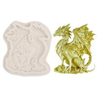 Moule en silicone pour résine de gypse, décoration de gâteau, chocolat, fondant, motif feuille d'érable, dinosaure, dragon diabolique, Warcraft, référence M54497