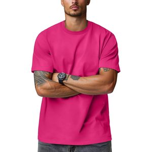 Camiseta de Cuello Redondo para Hombre, Manga Corta, Corte Regular, Ligera, Informal, Básica, Cuello Redondo, Lisa, Suave, Mezcla Triple - Product Image 2