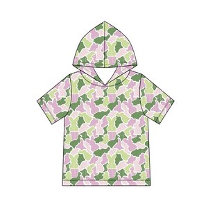 Précommande : Sweat à capuche décontracté respirant en Spandex/Coton à manches courtes, motif camouflage, grandes tailles, pour garçons – Collection Chasse - Product Image 4