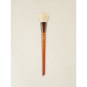 Set di pennelli per il trucco di contorno vegano singolo piatto e ventilatore Kabuki con manico in legno per la miscelazione - Product Image 1