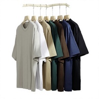 Hochwertige 100% Baumwolle Einfarbige Gestrickte Lässige Unifarbene T-Shirts Großhandel Schwergewichtige Professionelle Neue Maßgeschneiderte Unisex-Shirts