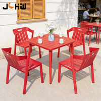 Chaise de salle à manger d'extérieur empilable en aluminium, résistante à la rouille, pour événements, restaurants et cafés – Vente directe usine