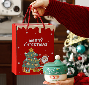 2026 New Christmas <b>Ceramic</b> <b>Mug</b>, Cute Creative Santa Design Coffee Cup with Lid, Wholesale for Holiday - Product Image 5