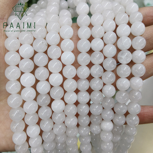 Wholesale 4-10mm Natural <strong>Stone</strong> White <strong>Jade</strong> Crystal Bead Bracelet Gemstone Diy Jewelry for Women Men - Product Image 1