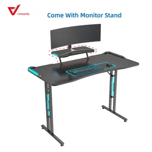 V-mounts ErgoFusion Modern Black Standing Adjustable PC Gaming Desk Iron Office Furniture Home School Table Leg Acrylic Board