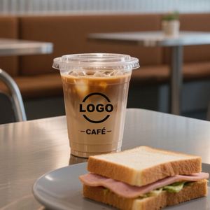 Gobelets jetables transparents en PET de 12 oz, diamètre 98 mm, pour jus, café glacé, bubble tea, thé au lait, smoothie, avec couvercles plats/dôme, logo personnalisé - Product Image 2
