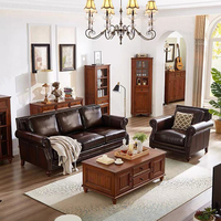 Canapé en cuir de vachette véritable haut de gamme, style Chesterfield classique, ensemble de canapés pour salon, hôtel, bar, bureau, mobilier de bâtiment