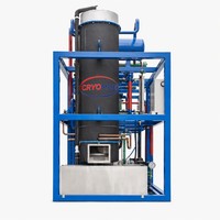 Machine à glace industrielle à tubes de grande taille avec 5 diamètres sélectionnables de 19 à 42 mm, évaporateur en acier inoxydable de qualité alimentaire