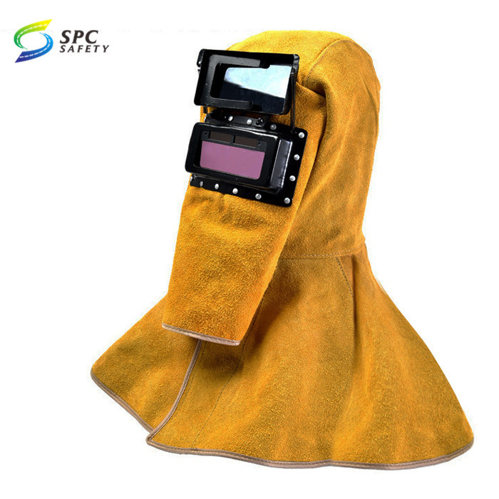 NOLITOY Leather Welding Face Mask – Heat-Insulated Cowhide Hood With Breathable Lining For Welder Safety & Comfort