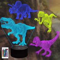 Lámpara de Ilusión 3D con Control Remoto, Luz Nocturna LED para Bebés y Niños, Decoración de Mesa de Noche