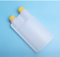 Distributeur de perfusion de médicaments carré en HDPE de 500mL Bouteille à double chambre à double col et double dosage