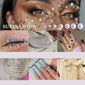 Commercio all'ingrosso della fabbrica di buona qualità Abs di plastica perle di perle Multi dimensioni 2-10mm colori misti sciolti perline metà tondo perle per indumento - Product Image 3