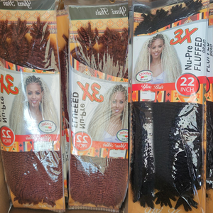 Gran oferta, Juego de 3 piezas, cabello sintético Afro Twist de 22 "a granel, 205g para Cuban Twist Locs, Pelo trenzado de ganchillo de mariposa, estilo versátil - Product Image 3