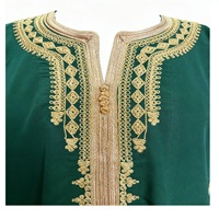 Túnica Árabe Koshibo para Hombre, Thobe, Thawb, Estilo Saudí/Dubái, Kaftán para Fiesta en la Mezquita, Manga Corta, Transpirable, Ligero, Bordado