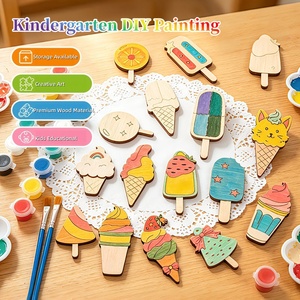 ชุดวาดภาพไอศกรีม DIY ลายไม่ซ้ำกัน ขนาด 7 ซม. ทำจากไม้ธรรมชาติ สีธรรมชาติ สำหรับ<span class=keywords><strong>เด็ก</strong></span><span class=keywords><strong>อนุบาล</strong></span> ของเล่นเสริมพัฒนาการสำหรับ<span class=keywords><strong>เด็ก</strong></span> - Product Image 2