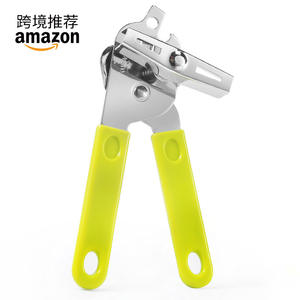 Ouvre-boîte en acier inoxydable Zhiyue avec poignée verte, outil de cuisine manuel pour ouvrir les conserves - Product Image 4