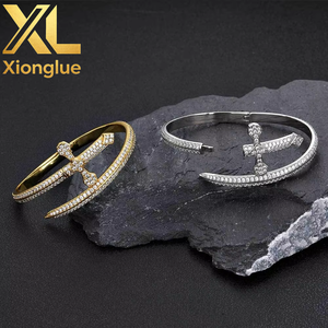 Hip-hop Glitter Chilled Men's Crystal Zirconium Brass Gold Zulfiqar Sword <b>Bracelet</b> - Product Image 6