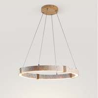 Lustre suspendu en travertin Wabi Sabi pour salon, chambre à coucher, maison