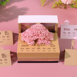 Sakura cây 3D giấy điêu khắc dính ghi chú giấy notepad Memo <span class=keywords><strong>Pad</strong></span> xé trang trí hoa anh đào thủ công - Product Image 2