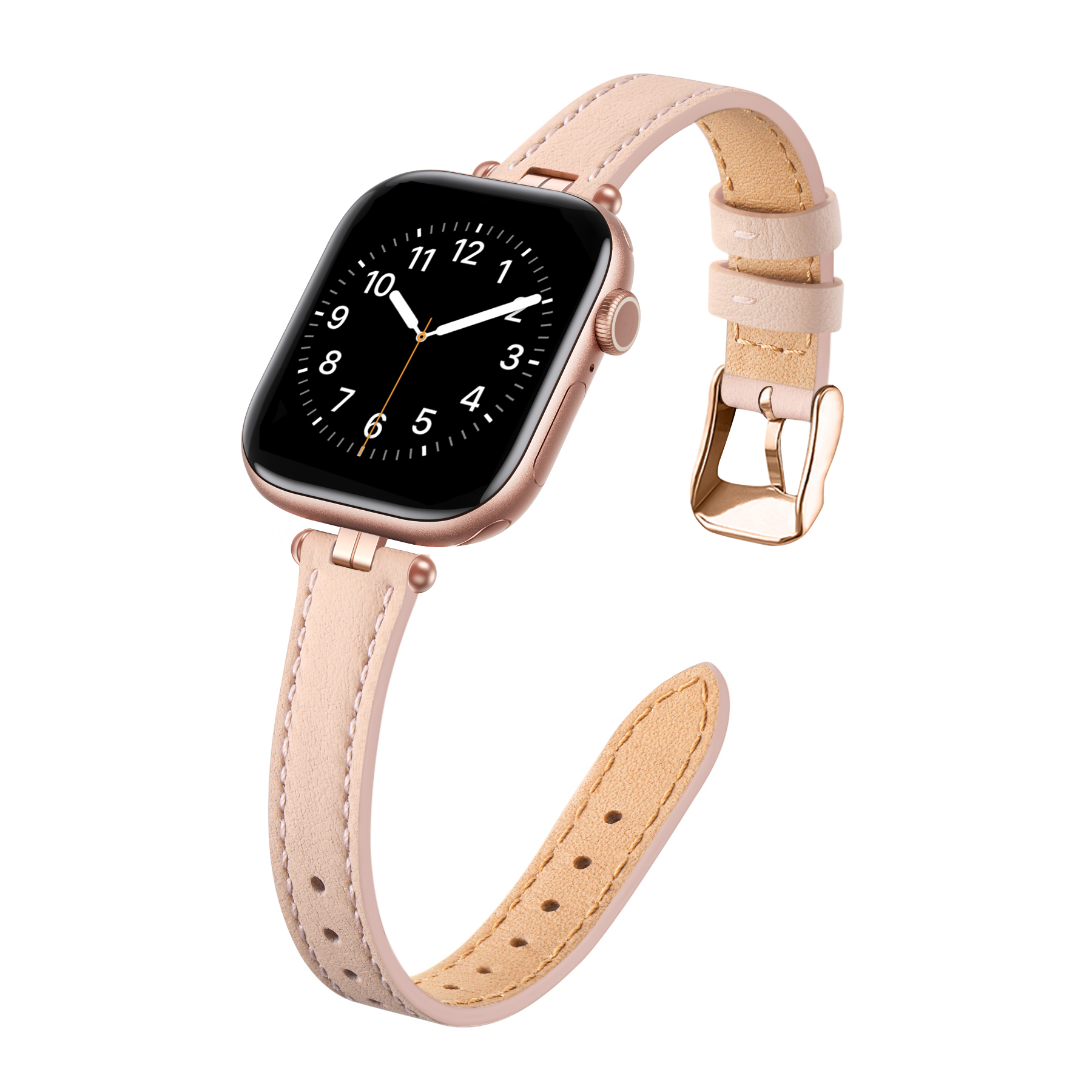 High Quality Brown Black Flat Texture Waterproof Easy Release Leather Watch Bands Breathable Feature Watch Straps