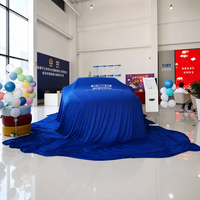 Housse de présentation de voiture en satin de soie luxueux, logo personnalisé, tissu rétractable haute élasticité pour cérémonie