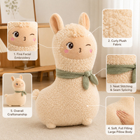 Almohada de Peluche de Alpaca con Diseño Personalizado, Fabricada con Algodón Ecológico, en Forma de Animal, con Diseños y Patrones Personalizados, OEM ODM