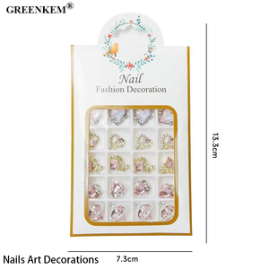 พลอยเทียมทรงผสมรูปทรงกริด20เม็ด3D ติดเล็บหรูหรามีเพชรความรักรูปผีเสื้อสำหรับตกแต่งเล็บที่มีเสน่ห์ - Product Image 2