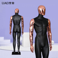 Mannequin de vitrine haut de gamme en plastique chromé or rose, grande taille, corps entier, pour la mode