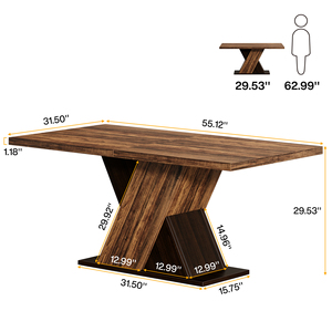 <span class=keywords><strong>Tavolo</strong></span> da Pranzo <span class=keywords><strong>Rustico</strong></span> in <span class=keywords><strong>Legno</strong></span> Tribesigns da 55 Pollici per 4 Persone, Stile Fattoria, Rettangolare, per Cucina e Spazi Ristretti - Product Image 6