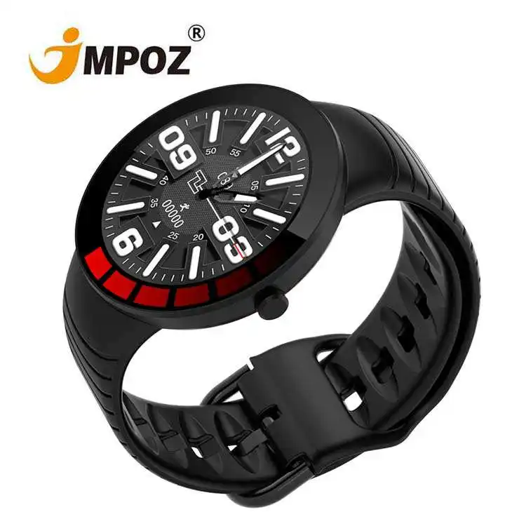 JMPOZ — montre connectée ronde de sport, bracelet électronique, écran entièrement tactile, IP68, étanche, avec prise en charge de plusieurs langues, chronomètre, lecture de messages,