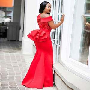 ชุดเดรสยาวออกงานปาร์ตี้ค็อกเทลสำหรับผู้หญิงและเด็กผู้หญิง ดีไซน์จีบระบาย แขนกุด เปิดไหล่ ทรงเข้ารูป ประดับเลื่อม สไตล์เรโทร - Product Image 2