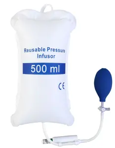 Tas infusi tekanan Manual, dengan indikator tekanan, tas infusi bertekanan nilon lapis tpu