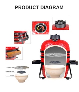 SEB Kamado/trứng thép BBQ 13 ''gốm asador fumoir Arabic than nướng bán buôn kohlegrill vườn BBQ trứng Kamado hút thuốc - Product Image 5