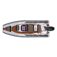 Bateau pneumatique en aluminium Sport 17 pieds AL RIB 580 en forme de V profond en PVC/Hypalon/Orca avec pont de bain de soleil de luxe, moteur de 90 CV, capacité de 7 personnes