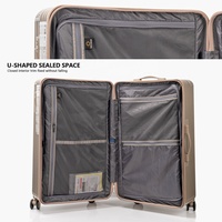 Valise à ouverture latérale de 33 pouces, durable, à coque rigide, avec 4 roues silencieuses à frein, grande capacité, élégante, classique et moderne