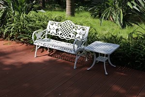 Phong Cách Châu Âu Trắng Đúc Nhôm Ngoài Trời Giải Trí Công Viên Ghế Cộng Đồng Biệt Thự Công Viên Sân Vườn Hai Người Nghỉ ngơi Băng Ghế - Product Image 5