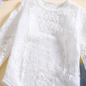 Nuova moda Set di vestiti per bambine in cotone per neonati primavera a manica lunga con tutina bianca <span class=keywords><strong>abbigliamento</strong></span> per ragazze - Product Image 4